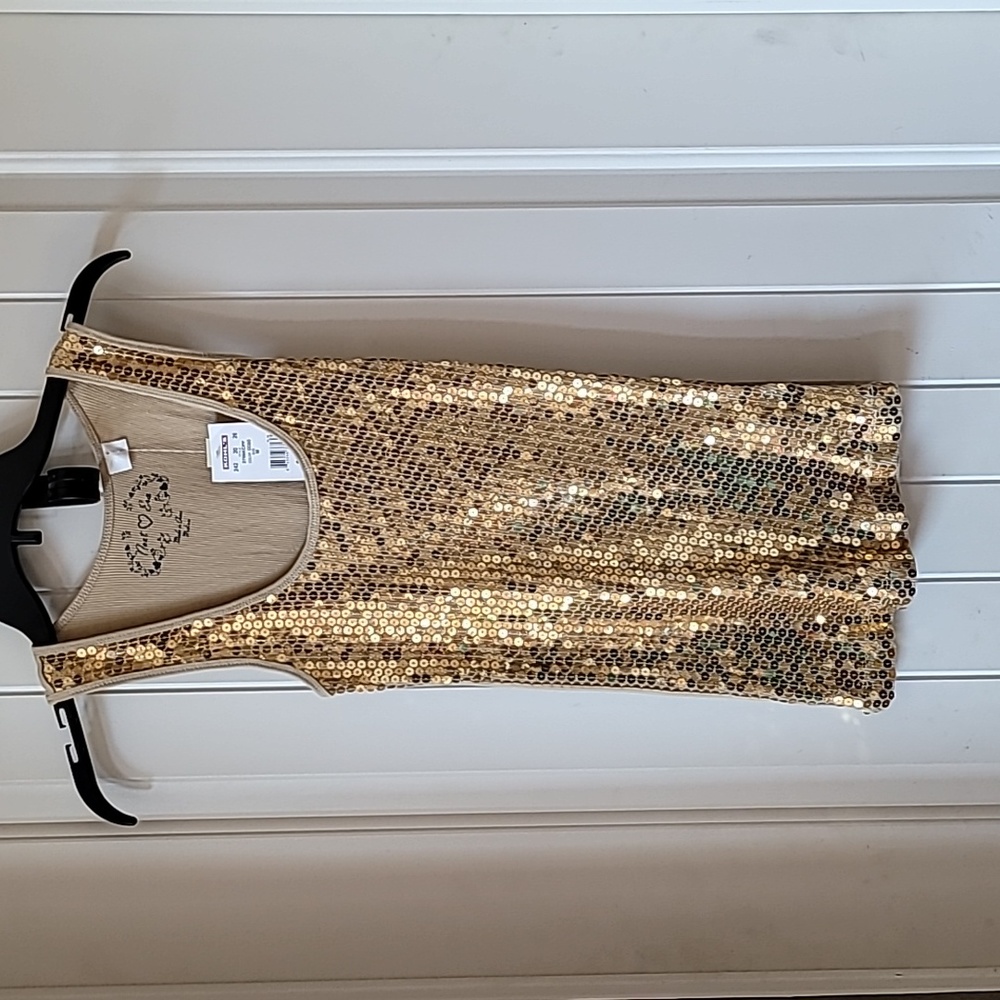 Gold Sequins Tank Top